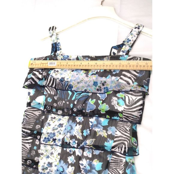 Cardise Canadian made strap ruffle print Dress size 4 women's - Picture 5 of 9